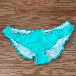 Cheeky ruffle turquoise bikini bottoms